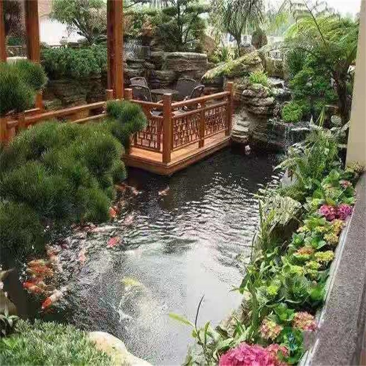 榆树大型庭院假山鱼池景观设计